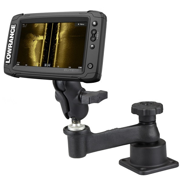 RAM-109H-2B-B-LO11 RAM Horizontal Swing Arm Mount for Lowrance Elite-5 Series-image-1