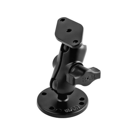 RAM 1" Ball Mount with Short Double Socket Arm, 2.5" Round Base & Diamond Base (RAM-B-138U-A) - RAM Mount Malaysia